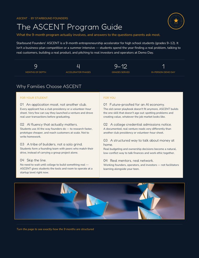 Preview of the ASCENT Program Guide cover page