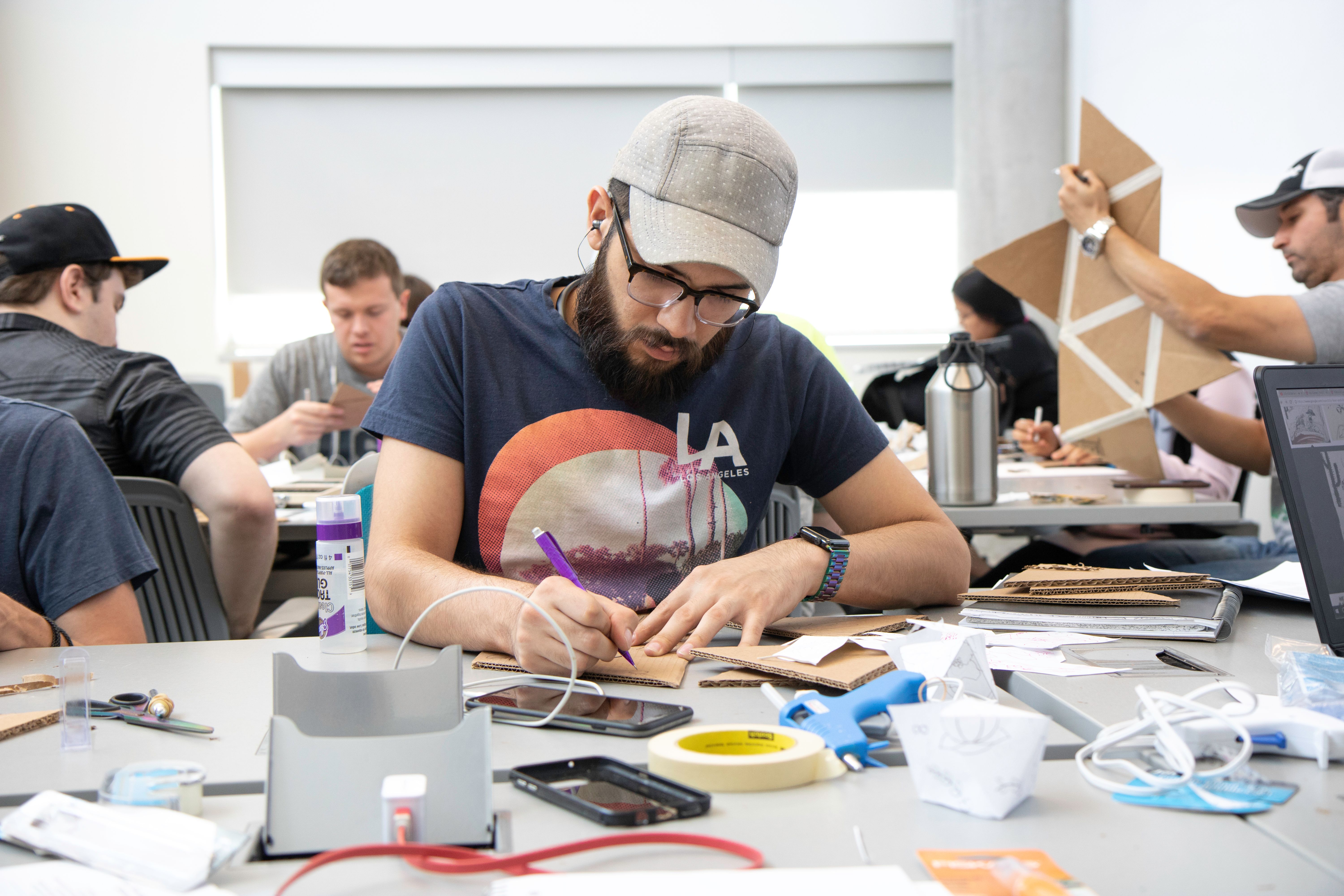 Student builders mid-session